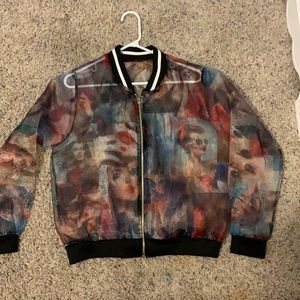 Vintage 90s mesh jacket with zipper size m/s